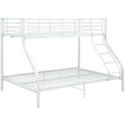 Letto A Castello Bianco In Metallo 140x200 Cm/90x200 Cm VidaXL