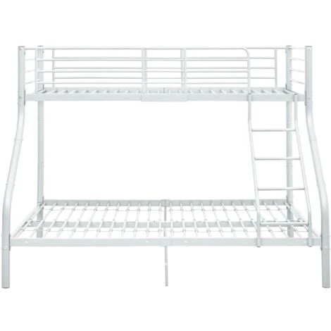 Letto A Castello Bianco In Metallo 140x200 Cm/90x200 Cm VidaXL 6 Letto A Castello Bianco In Metallo 140x200 Cm/90x200 Cm VidaXL - immagine 4