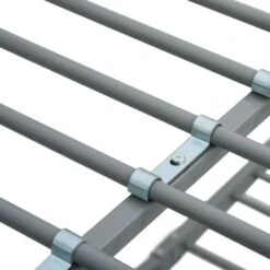 Letto A Castello Grigio In Metallo 140x200 Cm/90x200 Cm VidaXL 11 Letto A Castello Grigio In Metallo 140x200 Cm/90x200 Cm VidaXL -Cameretta Per Bambini 18764851 5