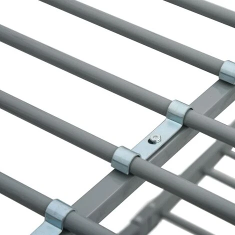 Letto A Castello Grigio In Metallo 140x200 Cm/90x200 Cm VidaXL 7 Letto A Castello Grigio In Metallo 140x200 Cm/90x200 Cm VidaXL - immagine 5