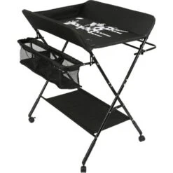 Estraibili Letto Lettino, Tavolo Per Pannolini, Tavolo Per La Cura Del Bambino, Tavolo Per Neonati, Multifunzione Pieghevole Sicurezza,nero