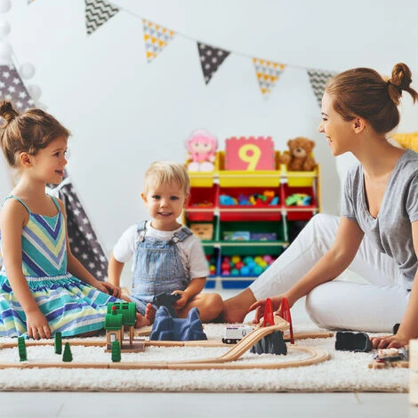 Relaxdays Scaffale Portagiochi, Per La Cameretta Dei Bambini, 12 Box, Mobile Portaoggetti, HLP: 87,5x86 X31 Cm, Colorato 5 Relaxdays Scaffale Portagiochi, Per La Cameretta Dei Bambini, 12 Box, Mobile Portaoggetti, HLP: 87,5x86 X31 Cm, Colorato - immagine 3