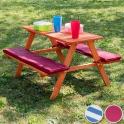 Panca Da Picnic Per Bambini Con Cuscini Morbidi - Arredo Giardino, Arredamento Da Giardino, Set Da Giardino -Cameretta Per Bambini 23672073 3