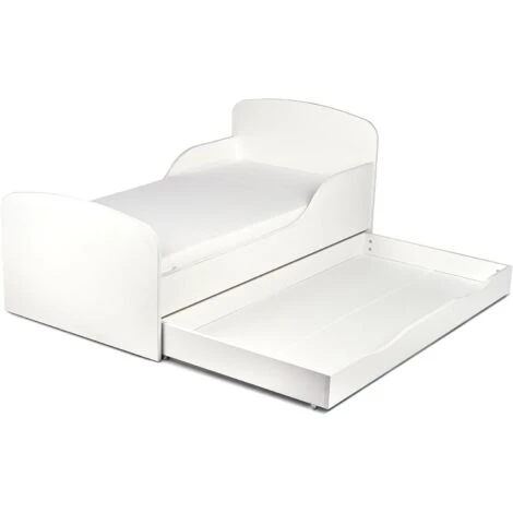 Letto Per Bambini In Legno Con Cassetto E Materasso Dimensioni:140x70 Colore Bianco 4 Letto Per Bambini In Legno Con Cassetto E Materasso Dimensioni:140x70 Colore Bianco - immagine 2