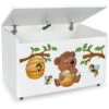 Contenitore Portagiochi In Legno Bianco Su Ruote Motivo Barile Di Miele 1 Contenitore Portagiochi In Legno Bianco Su Ruote Motivo Barile Di Miele -Cameretta Per Bambini 23694688 1
