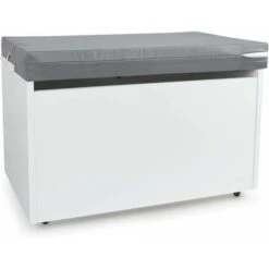 Contenitore Portagiochi In Legno Bianco Su Ruote + Materasso