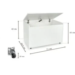 Contenitore Portagiochi In Legno Bianco Su Ruote + Materasso -Cameretta Per Bambini 23694704 5