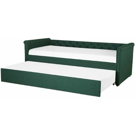 Divano Letto Estraibile Tessuto Verde Scuro Rete A Doghe 80 X 200 Cm Libourne 3 Divano Letto Estraibile Tessuto Verde Scuro Rete A Doghe 80 X 200 Cm Libourne