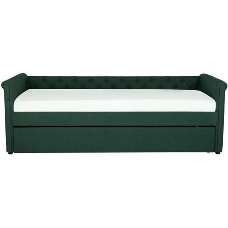 Divano Letto Estraibile Tessuto Verde Scuro Rete A Doghe 80 X 200 Cm Libourne 7 Divano Letto Estraibile Tessuto Verde Scuro Rete A Doghe 80 X 200 Cm Libourne - immagine 5