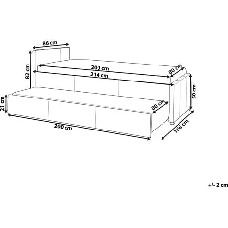 Divano Letto Estraibile In Tessuto Blu Navy Rete A Doghe 80 X 200 Cm Marmande 5 Divano Letto Estraibile In Tessuto Blu Navy Rete A Doghe 80 X 200 Cm Marmande - immagine 3