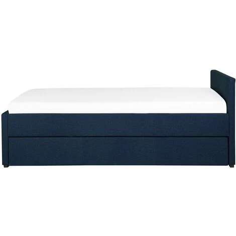Divano Letto Estraibile In Tessuto Blu Navy Rete A Doghe 80 X 200 Cm Marmande 7 Divano Letto Estraibile In Tessuto Blu Navy Rete A Doghe 80 X 200 Cm Marmande - immagine 5