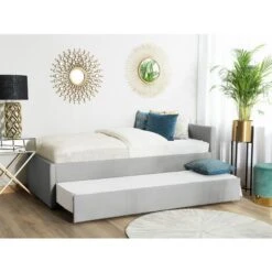 Divano Letto Estraibile In Tessuto Grigio Chiaro Rete A Doghe 80 X 200 Cm Marmande 8 Divano Letto Estraibile In Tessuto Grigio Chiaro Rete A Doghe 80 X 200 Cm Marmande -Cameretta Per Bambini 23970895 2