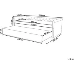 Divano Letto Estraibile In Tessuto Beige Con Rete A Doghe 80 X 200 Cm Libourne -Cameretta Per Bambini 23970899 3
