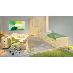 Dmora Letto Con Secondo Letto A Estrazione E Cassetti, Colore Rovere, Cm 98 X 63 X 205., Con Imballo Rinforzato -Cameretta Per Bambini 23993304 5