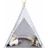 COSTWAY Tenda Da Gioco Indiana Per Bambini, Teepee Di Cotone Con Tappetino Imbottito, Custodia Per Il Trasporto, Grigio, Alto 160cm 2 COSTWAY Tenda Da Gioco Indiana Per Bambini, Teepee Di Cotone Con Tappetino Imbottito, Custodia Per Il Trasporto, Grigio, Alto 160cm -Cameretta Per Bambini 24107240 1