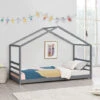 Letto Per Bambino / Gioventú A Forma Di Casetta 90 X 200 Cm Lettino Di Design Moderno Struttura In Legno - Grigio Scuro -Cameretta Per Bambini 24115069 1