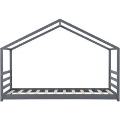 Letto Per Bambino / Gioventú A Forma Di Casetta 90 X 200 Cm Lettino Di Design Moderno Struttura In Legno - Grigio Scuro -Cameretta Per Bambini 24115069 5