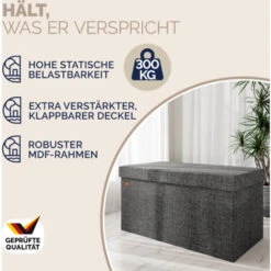 Cassapanca Con Coperchio Baule Ripiegabile Box Per Giochi Poggiapiedi Contenitore L - Grigio Scuro -Cameretta Per Bambini 24528871 3