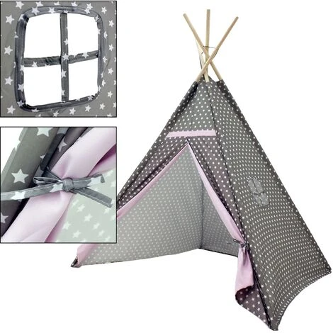 Tenda Bambini Indiani Giocattolo In Poliestere Motivo Stelle 115 X 115 X 160 Cm 5 Tenda Bambini Indiani Giocattolo In Poliestere Motivo Stelle 115 X 115 X 160 Cm - immagine 3
