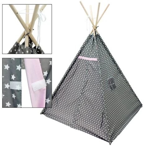 Tenda Bambini Indiani Giocattolo In Poliestere Motivo Stelle 115 X 115 X 160 Cm 6 Tenda Bambini Indiani Giocattolo In Poliestere Motivo Stelle 115 X 115 X 160 Cm - immagine 4