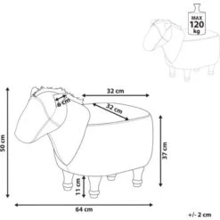 Pouf Per Bambini In Tessuto Effetto Pelle Marrone Scuro Gambe In Legno Horse 9 Pouf Per Bambini In Tessuto Effetto Pelle Marrone Scuro Gambe In Legno Horse -Cameretta Per Bambini 25981979 3