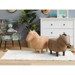 Pouf Per Bambini In Tessuto Effetto Pelle Beige Con Gambe In Legno Horse 8 Pouf Per Bambini In Tessuto Effetto Pelle Beige Con Gambe In Legno Horse -Cameretta Per Bambini 25982026 2