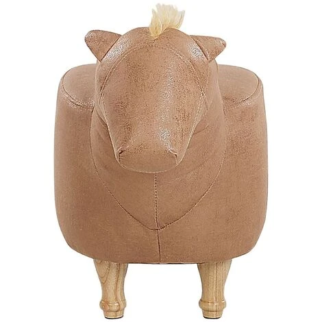 Pouf Per Bambini In Tessuto Effetto Pelle Beige Con Gambe In Legno Horse 6 Pouf Per Bambini In Tessuto Effetto Pelle Beige Con Gambe In Legno Horse - immagine 4