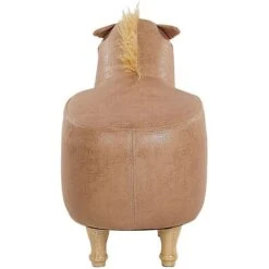 Pouf Per Bambini In Tessuto Effetto Pelle Beige Con Gambe In Legno Horse 11 Pouf Per Bambini In Tessuto Effetto Pelle Beige Con Gambe In Legno Horse -Cameretta Per Bambini 25982026 5