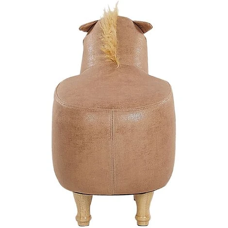 Pouf Per Bambini In Tessuto Effetto Pelle Beige Con Gambe In Legno Horse 7 Pouf Per Bambini In Tessuto Effetto Pelle Beige Con Gambe In Legno Horse - immagine 5