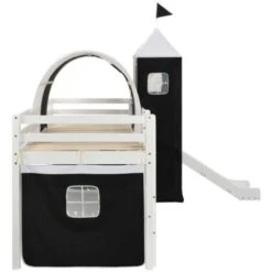 Hommoo Letto A Castello Per Bambini Scivolo E Scala In Pino 97x208cm VD22005 -Cameretta Per Bambini 26584065 3