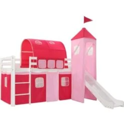 Hommoo Letto A Castello Per Bambini Scivolo E Scala In Pino 97x208cm VD22006