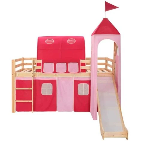 Hommoo Letto A Castello Per Bambini Scivolo E Scala In Pino 97x208cm VD22008 4 Hommoo Letto A Castello Per Bambini Scivolo E Scala In Pino 97x208cm VD22008 - immagine 2
