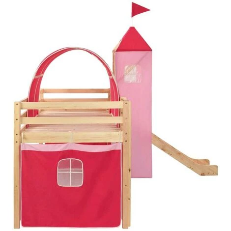 Hommoo Letto A Castello Per Bambini Scivolo E Scala In Pino 97x208cm VD22008 5 Hommoo Letto A Castello Per Bambini Scivolo E Scala In Pino 97x208cm VD22008 - immagine 3