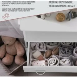 Nova Mobile Fasciatoio Cassettiera Bianco Da Camera Con 3 Cassetti E Scomparto Aperto -Cameretta Per Bambini 26586259 5