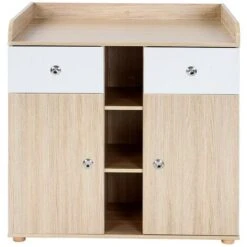 Nova Mobile Fasciatoio 2 Cassetti 3 Ripiani Aperti 2 Scomparti Con Ante In Rovere -Cameretta Per Bambini 26586260 5