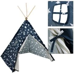 Tenda Tipi Per Bambini Da Gioco Cameretta Giocattolo Interno Esterno Tende Blu -Cameretta Per Bambini 26924558 3
