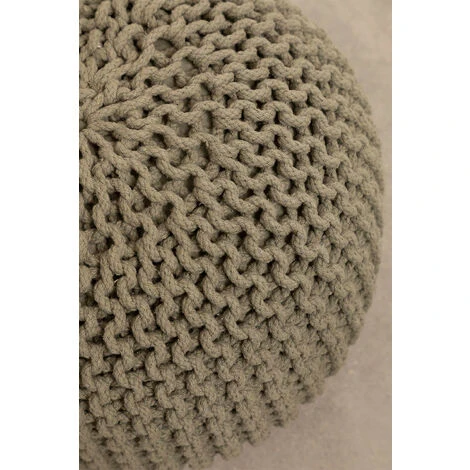 SKLUM Puff Rotondo Lavorato A Maglia Greicy Verde Kaki Ø42 Cm 6 SKLUM Puff Rotondo Lavorato A Maglia Greicy Verde Kaki Ø42 Cm - immagine 4