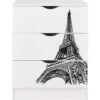 Casettiera Roma Bianca In Legno Con Cassetti - Motivo Torre Eiffel -Cameretta Per Bambini 28670233 1