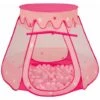 Selonis Tenda 105X90cm/200 Palline Castello Con Palline Colorate Per Bambini, Rosa:Rosa Chiaro/Trasparente -Cameretta Per Bambini 28780764 1