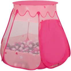 Selonis Tenda 105X90cm/200 Palline Castello Con Palline Colorate Per Bambini, Rosa:Rosa Chiaro/Trasparente -Cameretta Per Bambini 28780764 4