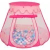 Selonis Tenda 105X90cm/100 Palline Castello Con Palline Colorate Per Bambini, Rosa:Azzurro/Rosa Chiaro/Perla -Cameretta Per Bambini 28825327 1
