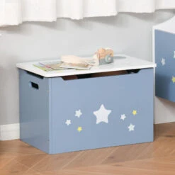 HOMCOM Cassapanca Baule Portagiochi In Legno Blu E Bianco Per Cameretta Bambini 10 HOMCOM Cassapanca Baule Portagiochi In Legno Blu E Bianco Per Cameretta Bambini -Cameretta Per Bambini 29444654 4