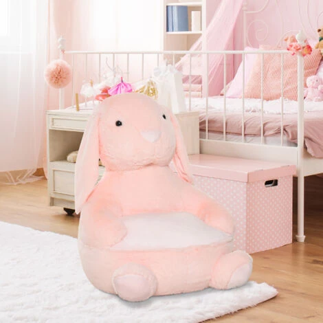 HOMCOM Poltroncina Per Bambini Forma Coniglio In Peluche Base Antiscivolo Rosa 4 HOMCOM Poltroncina Per Bambini Forma Coniglio In Peluche Base Antiscivolo Rosa - immagine 2