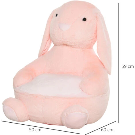 HOMCOM Poltroncina Per Bambini Forma Coniglio In Peluche Base Antiscivolo Rosa 5 HOMCOM Poltroncina Per Bambini Forma Coniglio In Peluche Base Antiscivolo Rosa - immagine 3