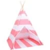 Tenda Tipi Bambini Borsa Rosa Microfibra Strisce 120x120x150cm VidaXL -Cameretta Per Bambini 31539704 1
