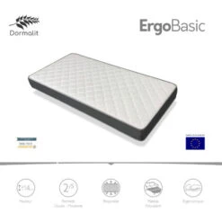 Materasso 90X190 ERGO BASIC - Alto12 CM - Imbottito In Morbidissima Schiuma, Giovanile
