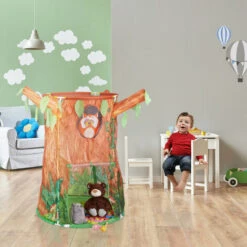 Relaxdays Tenda Per Bambini Ad Albero, Casetta Giocattolo Per Bambini & Bambine, Interno & Esterno, Marrone/Grigio -Cameretta Per Bambini 31803864 5