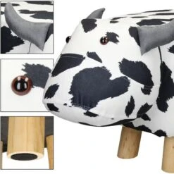 WOMO-DESIGN Sgabello Per Bambini A Forma Di Mucca Ottomano In Pelle Sintetica -Cameretta Per Bambini 32159859 5