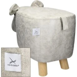 WOMO-DESIGN Sgabello Per Bambini A Forma Di Ippopotamo Pouf In Pelle Sintetica -Cameretta Per Bambini 32159867 4