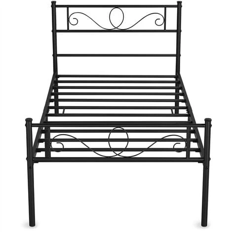 Yaheetech Letto Singolo In Ferro Battuto Con Doghe Struttura Letto In Metallo 96 X 196 Cm Stile Rustico Moderno Nero 3 Yaheetech Letto Singolo In Ferro Battuto Con Doghe Struttura Letto In Metallo 96 X 196 Cm Stile Rustico Moderno Nero